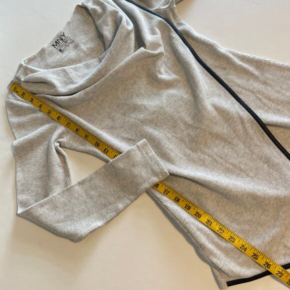 MNY Marc New York Draped Asymmetrical Tunic Womens Medium Gray Thermal Top - Picture 7 of 7